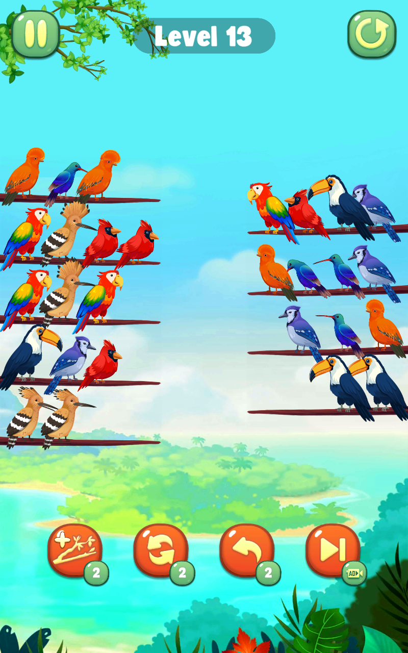 Bird Sortpuz Brain & Puzzle Games, Fun and Relaxing Sortpuz Birds