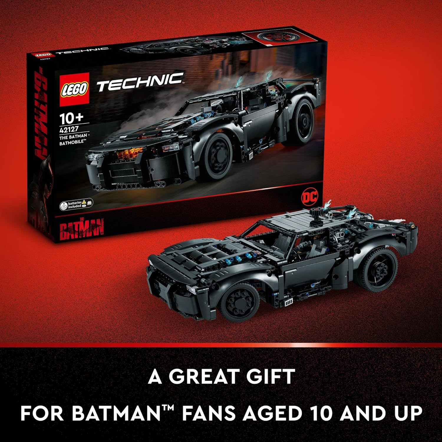 LEGO Technic The Batman – Batmobile 42127 Model Car Building Toy, 2022 Movie Set, Superhero Gifts for Kids and Teen Fans with Light Bricks
