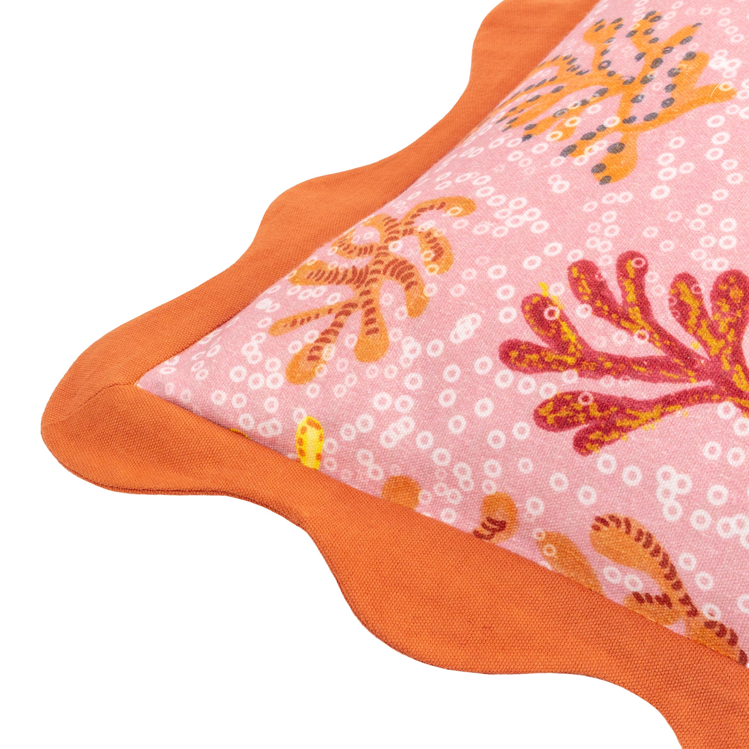 furn. Coral Scalloped 100% Cotton Cushion Cover, Sandy Pink, 50 x 50 cm (Pack of 1) - Image 4