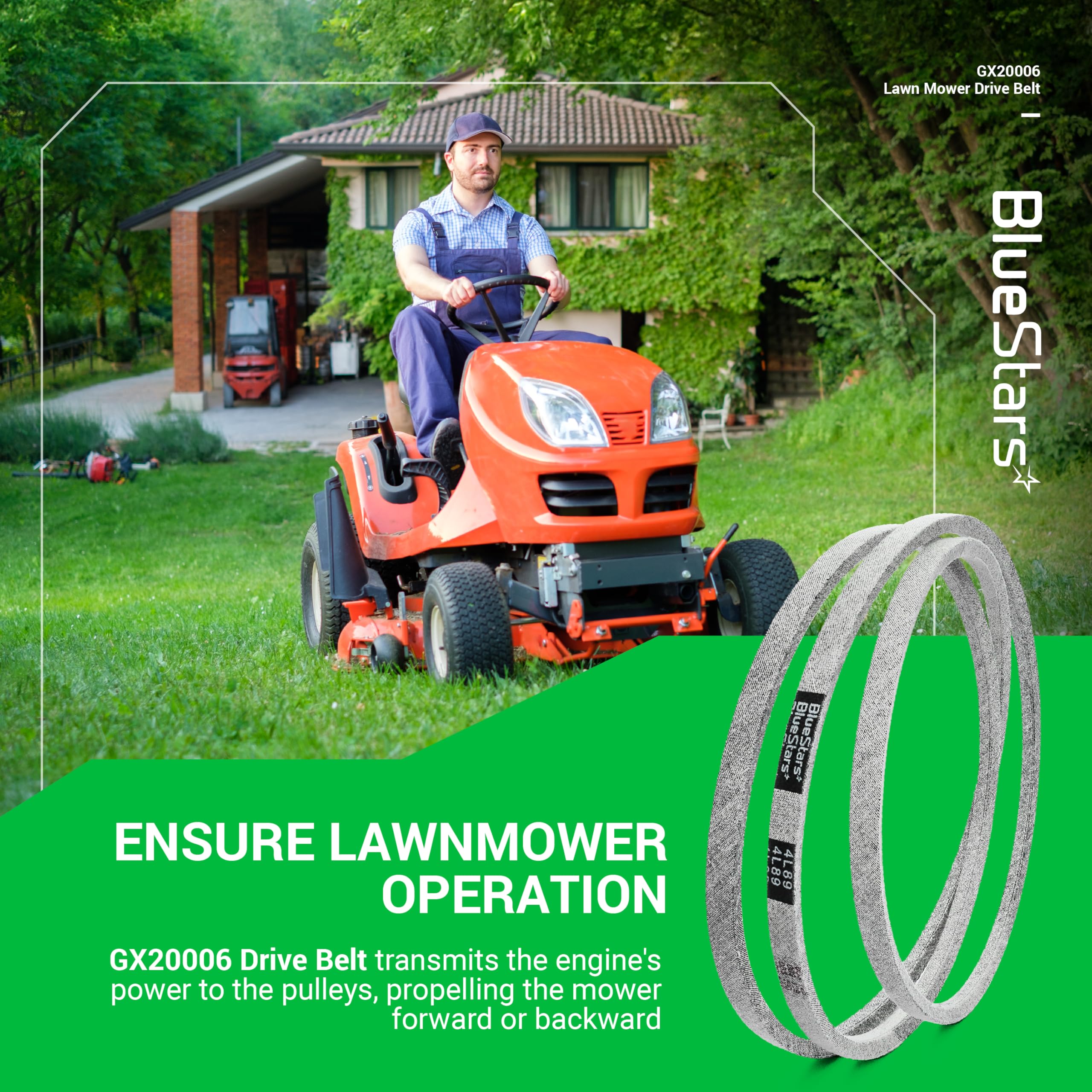 BlueStars Cinghia di trasmissione per tosaerba GX20006 UC30568, per John Deere 105 115 125 135 145 D110 D120 D125 D130 D140 D150 D155 D160 D170 L105 L105 07 L1 Tosaerba 08 L110 L111 L118 L120 L130 |