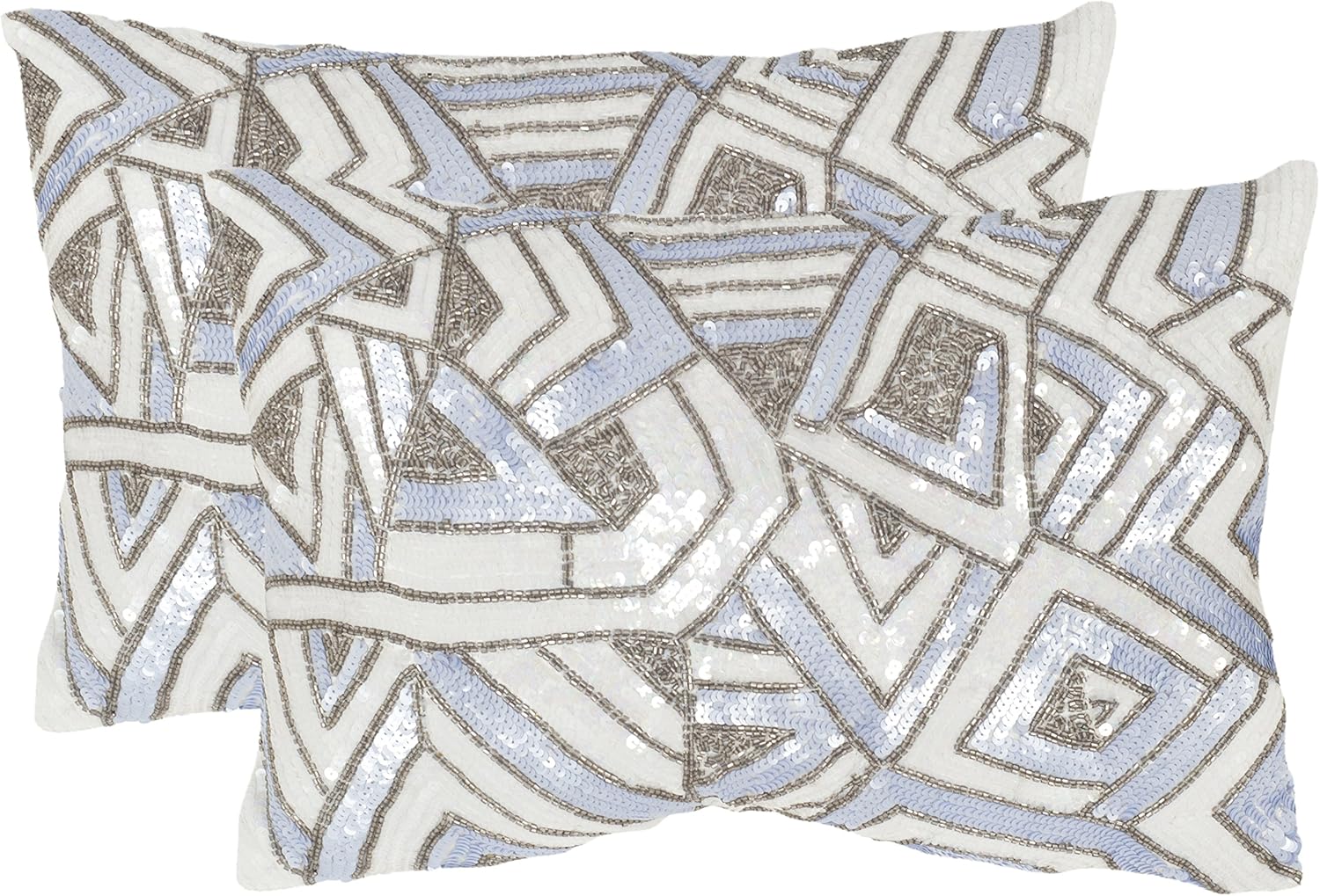Safavieh Pillow Collection Throw Pillows, 12 by 18-Inch, Ricci Pale Yelow, Set of 2
