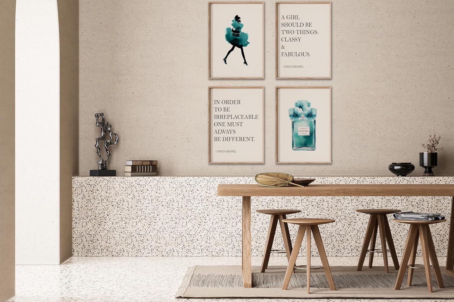 Poster Master 4-Piece Positive Quotes Print - Fashion Poster - African American Art - Chic Gift for Women & Fashionista - Modern Decor for Bedroom or Girl's Room - 8x10 UNFRAMED Wall Art