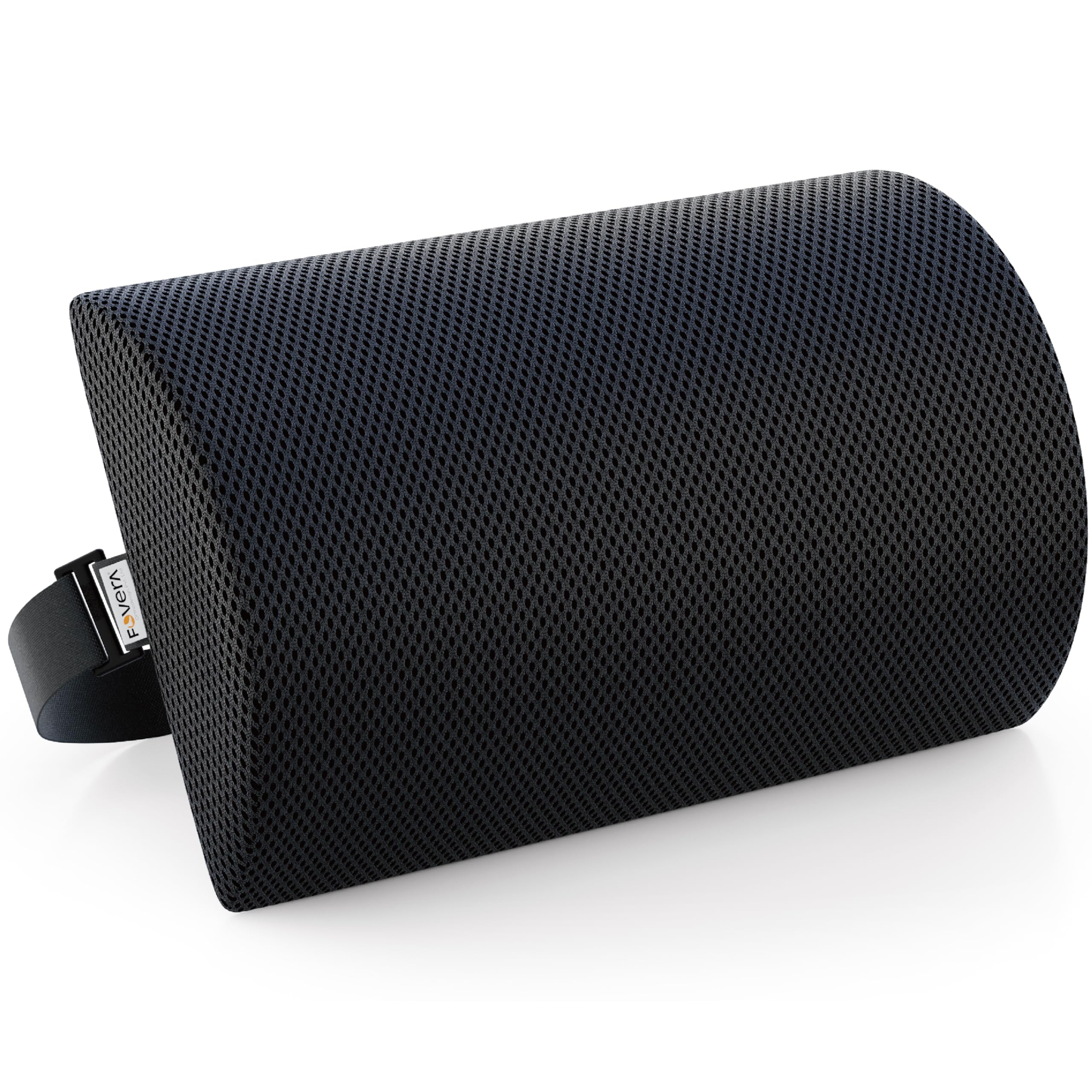 FOVERA Lumbar Support Roll for Back Pain Relief - Versatile Cushion for Office, Car, and Travel with Adjustable Strap, Provides Ideal Lumbar, Back Support & Posture Correction (Slim)