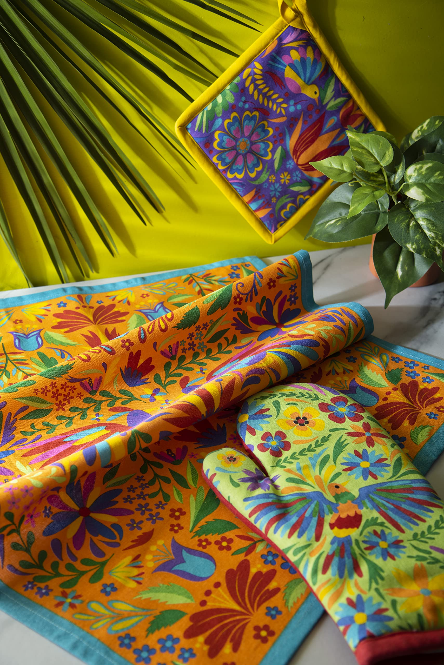 Excelsa Mexican Flowers rękawica do pieczenia, jeden rozmiar, podszewka 100% bawełna, wyściółka poliestrowa