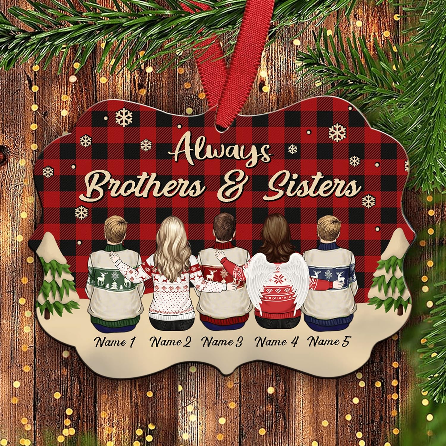 Always Brothers & Sisters Ornament, Personalized Christmas Sister