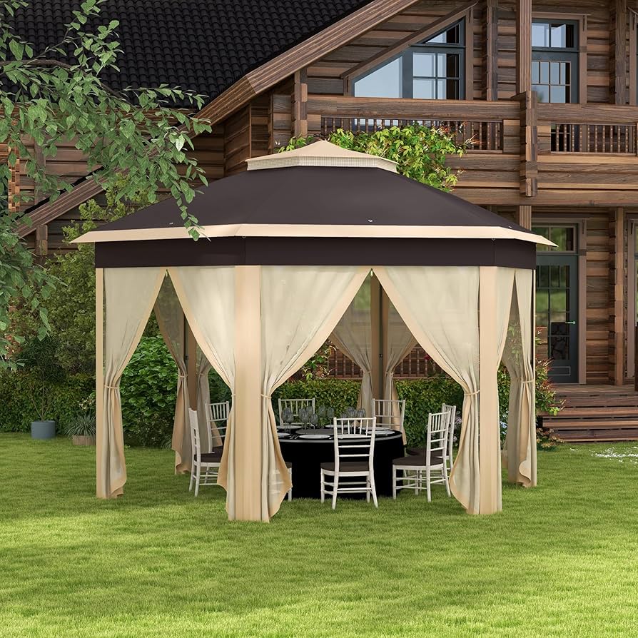 Amazon.com: Outsunny 13' x 13' Pop Up Gazebo, Hexagonal Canopy Amazon.com: Outsunny 13' x 13' Pop Up Gazebo, Hexagonal Canopy