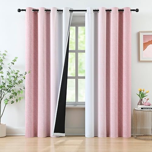 Miniatura 14 de Cortinas Completamente Opacas Azul Degradado de 63 pulgadas de Largo para Sala de Estar y Dormitorio, Cortinas con Aislamiento Térmico para Navidad