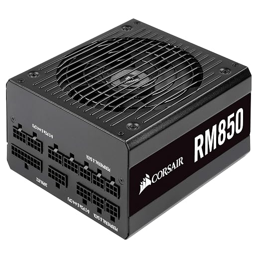 Corsair RM850, RM Series, 80 Plus Gold Certified, 850 W Fully Modular ATX Power Supply - Black