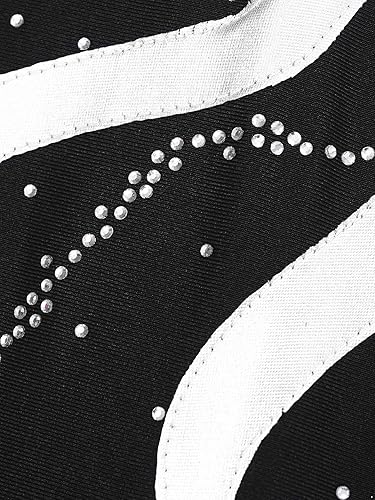 Miniatura 29 de Loyan Vestido de patinaje artístico brillante para niñas y niñas, de malla, de manga larga, patinaje sobre ruedas, competición de baile Rosa