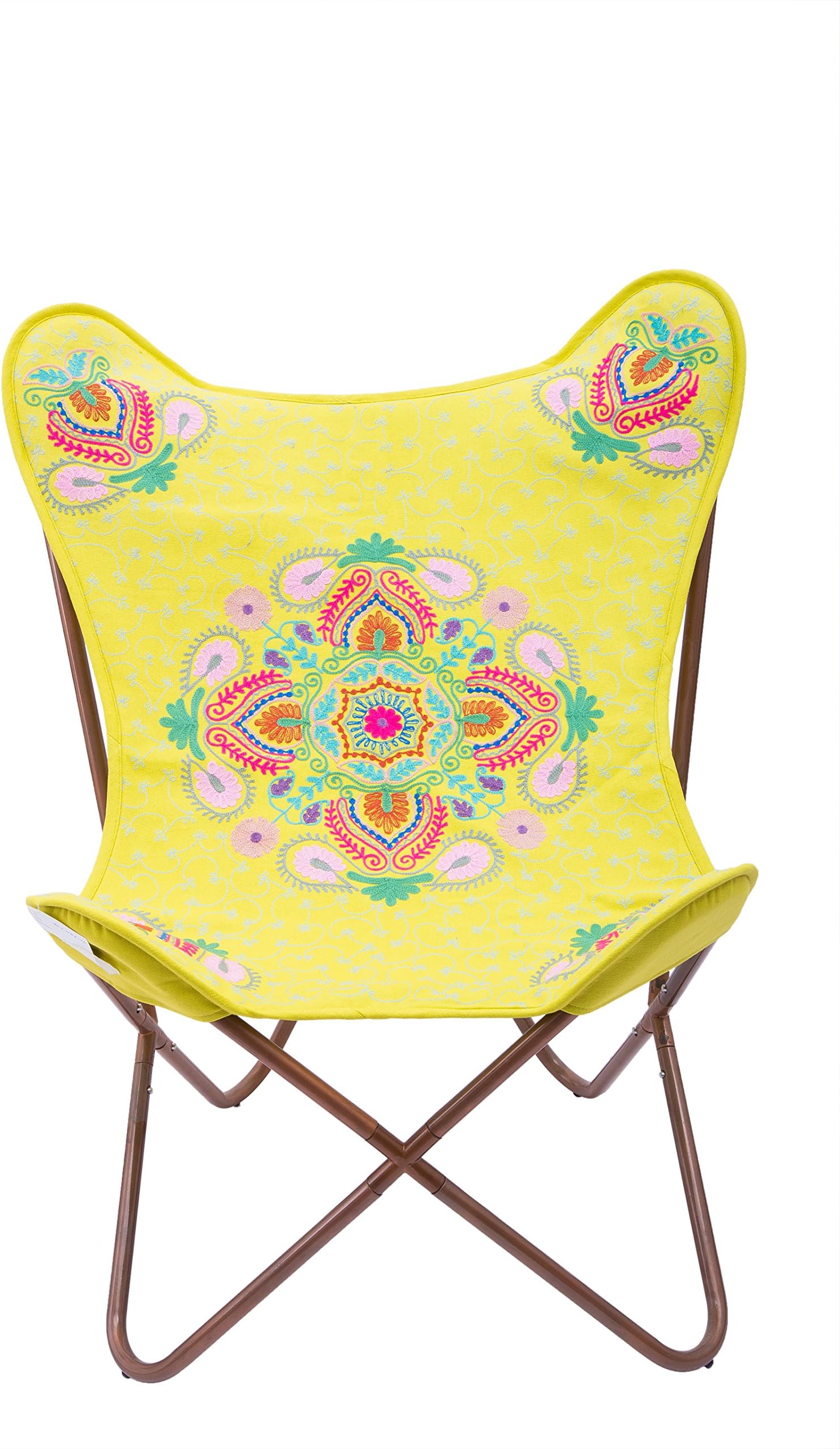 26.5X Festival of Lights Butterfly Chair, 26.5" x 30" x 34", Yellow