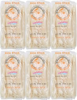 Snackathon XL 10mm Thai Rice Stick Noodles Pad Thai Style - 16oz Pack of 6, Gluten-Free, Authentic Thailand Made
