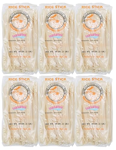 Miniatura 1 de Fideos tailandeses en barra de arroz, estilo Pad Thai, XL-0.394 in, 16 onzas cada uno, paquete de 6