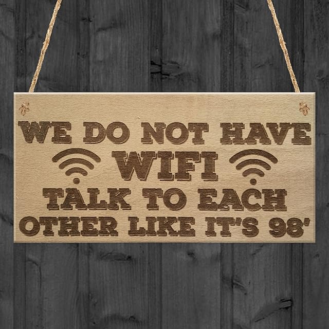 RED OCEAN No Wifi Talk 98 Funny Bar Restaurant Pub Hotel Hanging Plaque Gift Sign