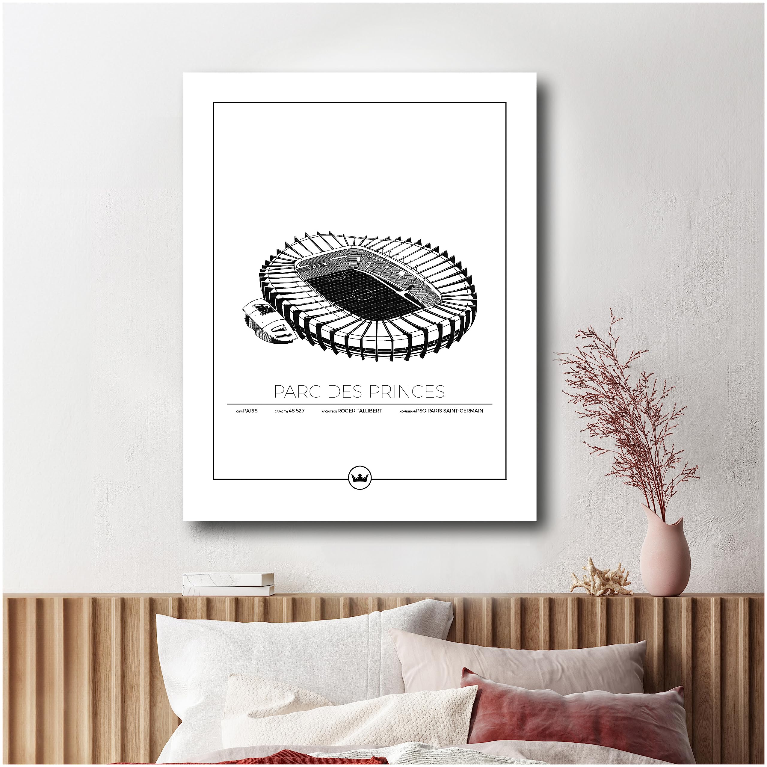 Sverigemotiv Wall Art Print of Parc de Princes Paris Football Stadium- Artwork Football Gifts for Boys Girls Men Fans