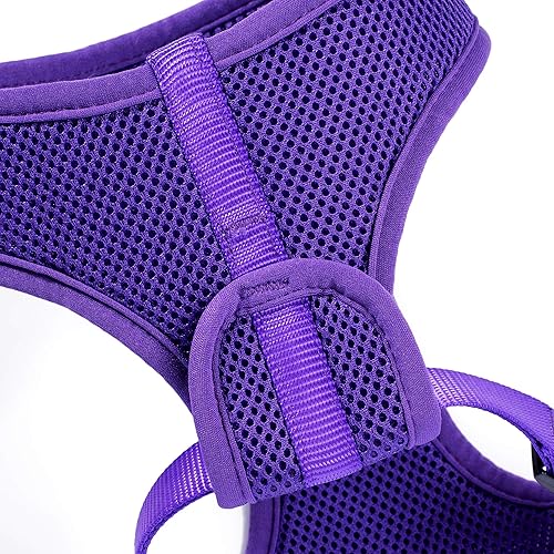 Miniatura 3 de Mile High Life Arnés ajustable para perro, fácil de poner, arnés ligero para perro con tira altamente reflectante (morado, M)