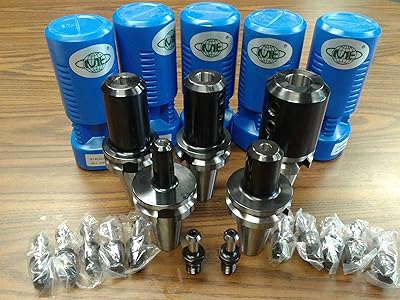 5 BT40 END Mill Holders Balanced G6.3/12000rpm & 12pcs BT40 45 Degree coolant Thru Pull Studs