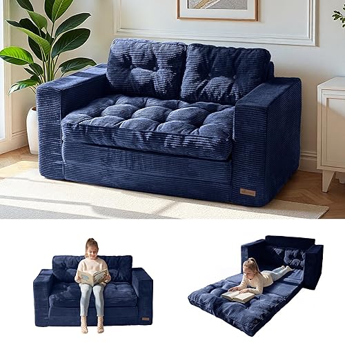 MAXYOYO Convertible Sofa Bed, Pull Out Loveseat Sleeper Sofa, 2