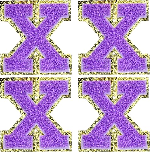 Miniatura 162 de Jongdari Letras termo-adhesivas de felpilla para ropa, parches de letras del alfabeto con brillantina para coser, con adhesivo planchado, 4