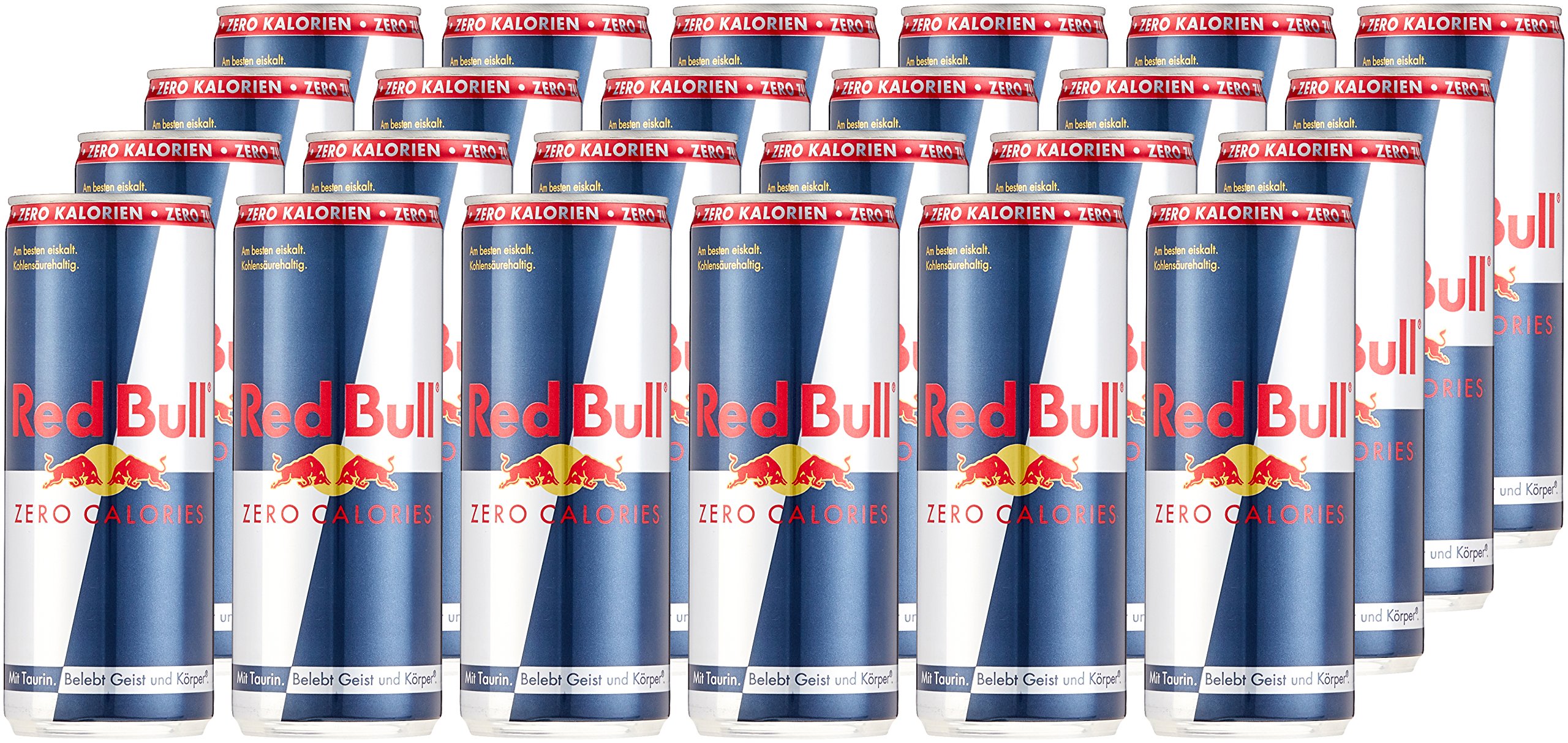 Red Bull Energy Drink Zero - 24er Palette Dosen - Getränke ohne Zucker und Kalorien EINWEG (24 x 250 ml)