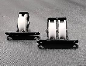 Heavy Duty, Multipurpose Single and Double Pulley for Cloth Drying Stand, MS Base with PVC Wheel, Screws & wallplugs Included, Colour - White & Black, 1 Pair