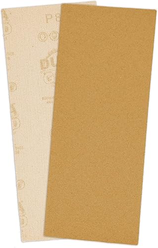 Miniatura 3 de Dura-Gold Hojas de papel de lija dorado de 13 hojas, grano 80 (caja de 20)  3-23 x 9 pulgadas, soporte de gancho y bucle de tamaño de 3-23 x 9