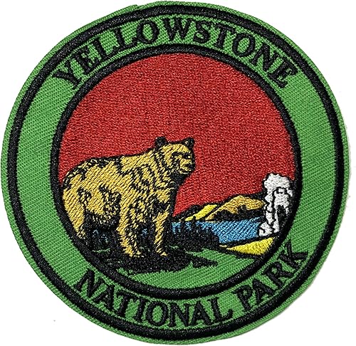 Miniatura 1 de Parque Nacional Yellowstone Parche bordado de 3.5 pulgadas para planchar o coser, decorativo para vacaciones, viajes, recuerdo, apliques para pasear