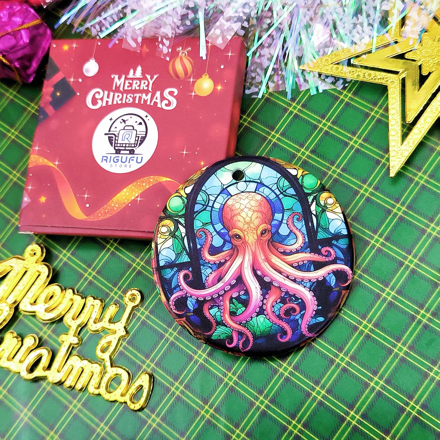 2025 Christmas Ornament – Octopus Ornament, Ocean Life Holiday Tree Decoration, Sea Creature Keepsake Gift - Image 6