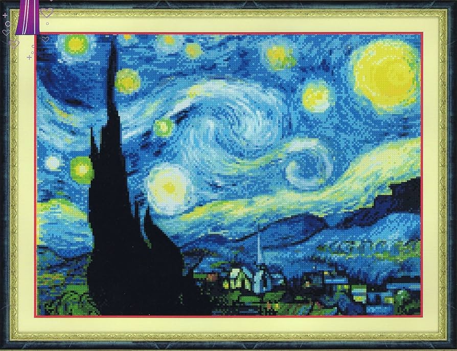 Amazon | クロスステッチ刺繍キットゴッホ 「星月夜」CSA-786
