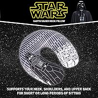 Vista 3 de FUL Star Wars Darth Vader and Storm Trooper - Almohada de viaje para el cuello para avión, coche y oficina, cómoda y transpirable, color gris