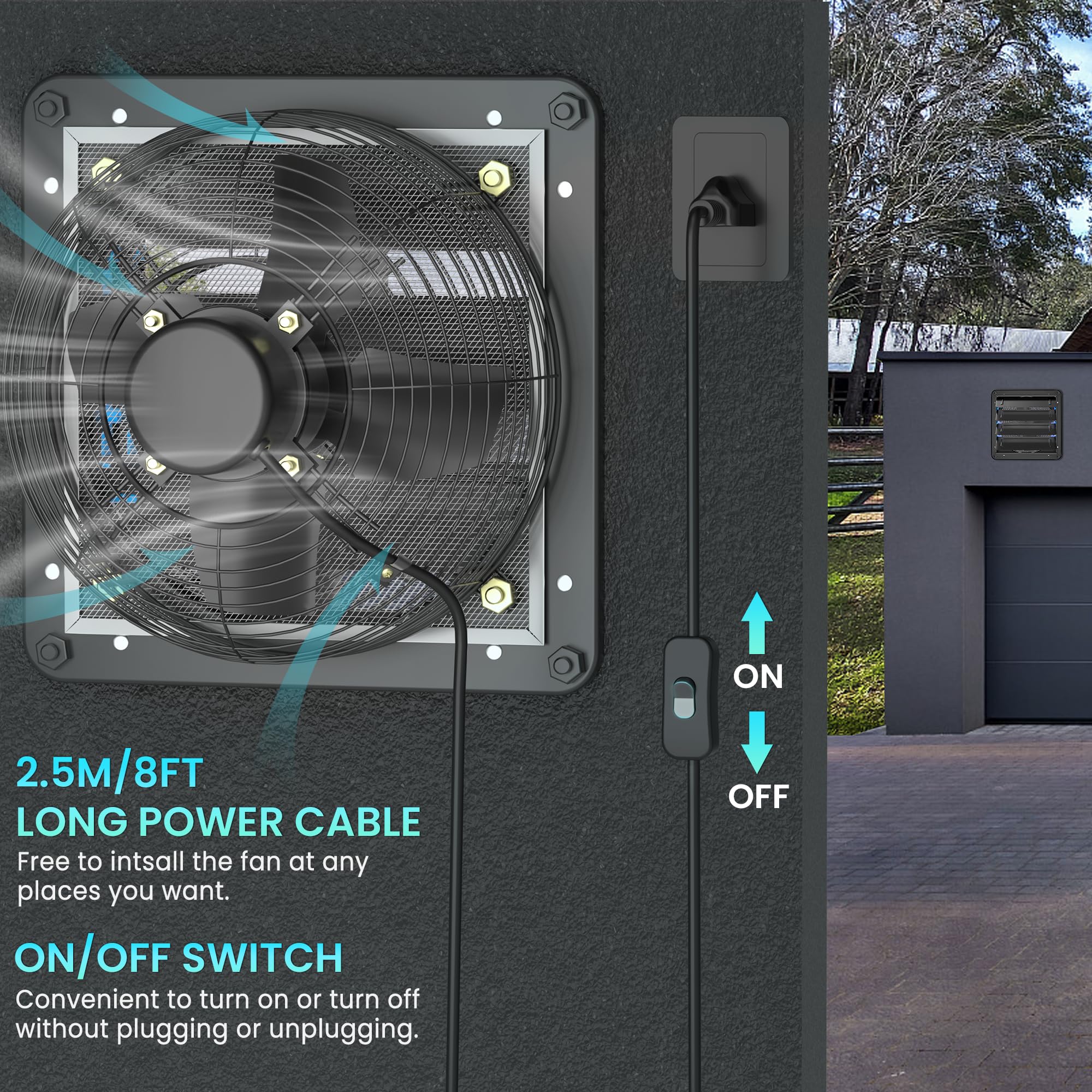 Snapklik.com : HG Power 14 Inch Shutter Exhaust Fan, 882CFM High-Speed ...