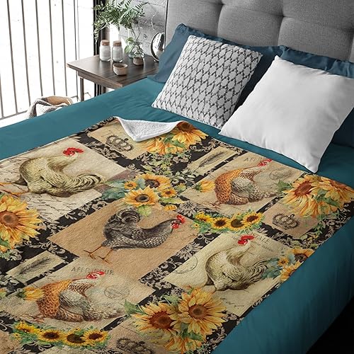 Miniatura 10 de La manta de pollo en acuarela es súper suave y cálida, la manta de franela ligera es para uso en todas las estaciones, una gran opción para regalos