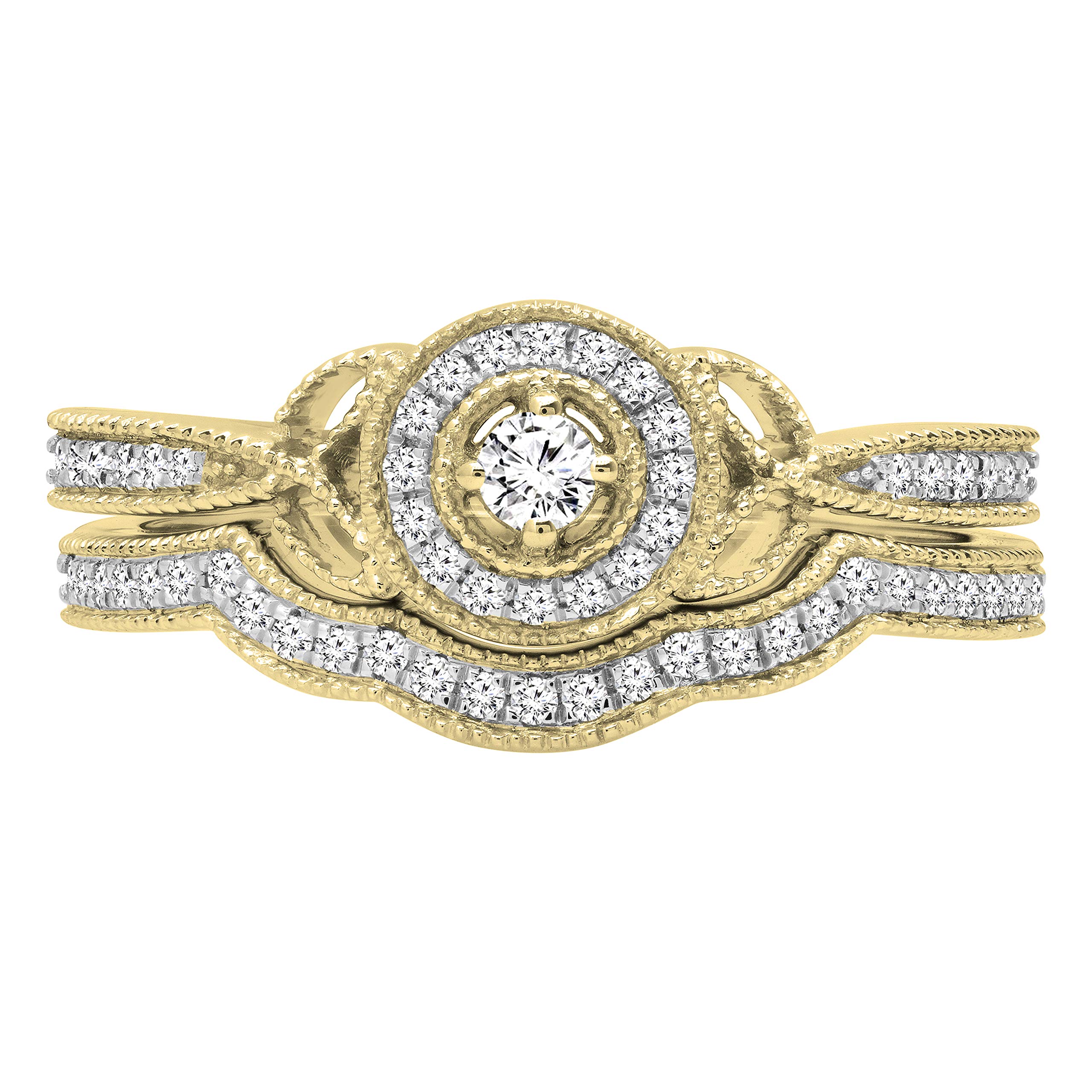 DazzlingRock Collection 10 quilates oro amarillo redonda IJ diamante blanco