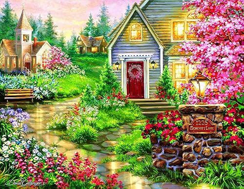 Miniatura 3 de SUNSOUT INC Serenity Lane - Rompecabezas de 1000 piezas grandes por artista: Dona Gelsinger - Tamaño acabado 27" x 35" - MPN # 57225