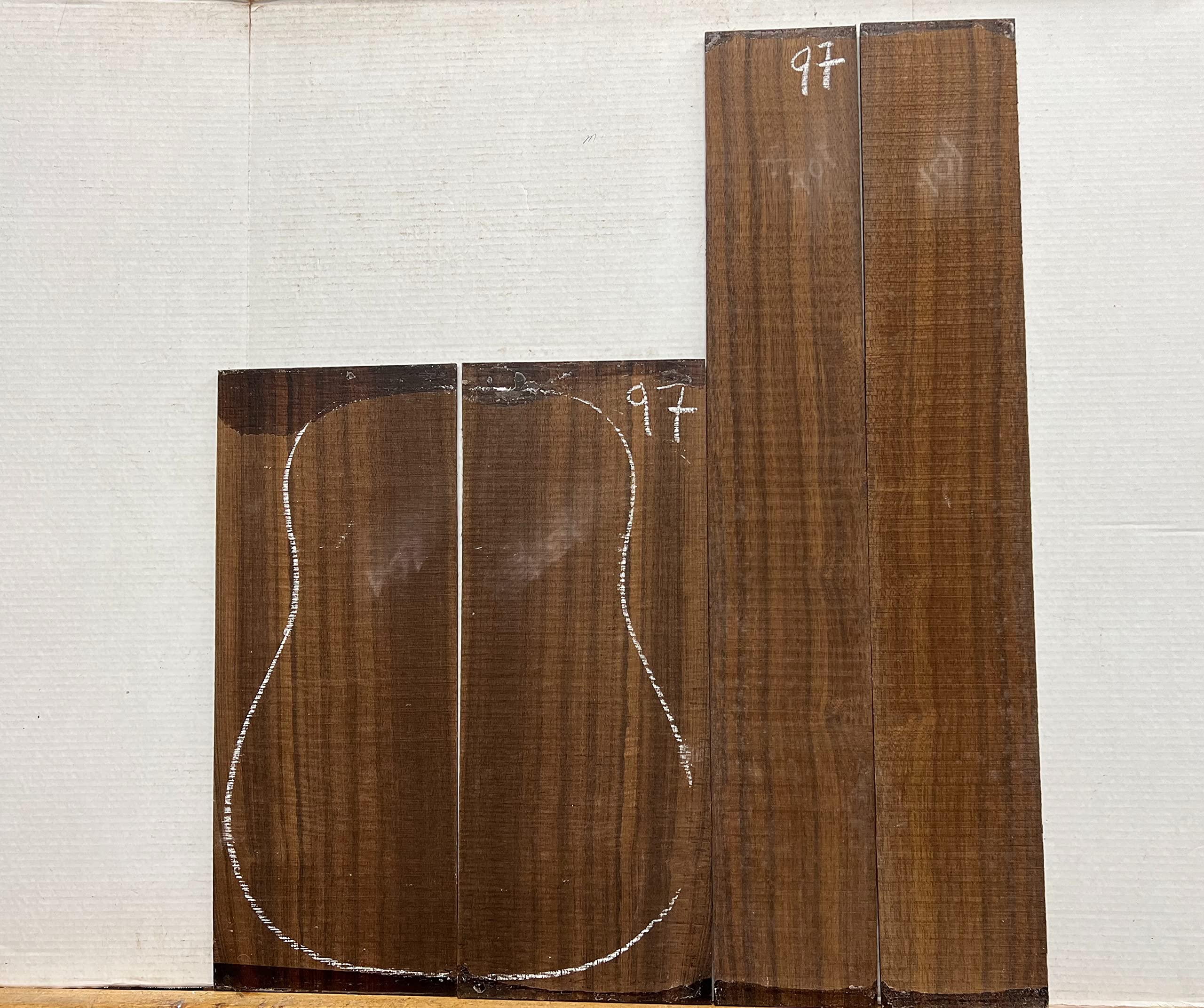 Exotic Wood Zone | Indian Laurel Dreadnought Guitar Back and Side Sets Luthier Tonewoods # 97