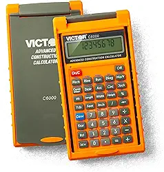 Victor Calculadora de construção avançada C6000 com capa protetora em formas fracionárias ou dimensionais, perfeita para carpinteiros, renovadores, construtores, empreiteiros, estimadores