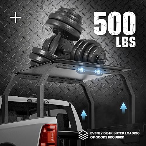 Miniatura 5 de Bastidores de cama ajustables de 27 a 30 pulgadas de altura compatibles con TacomaTundraRam 1500Silverado y Sierra 1500F150Gladiator