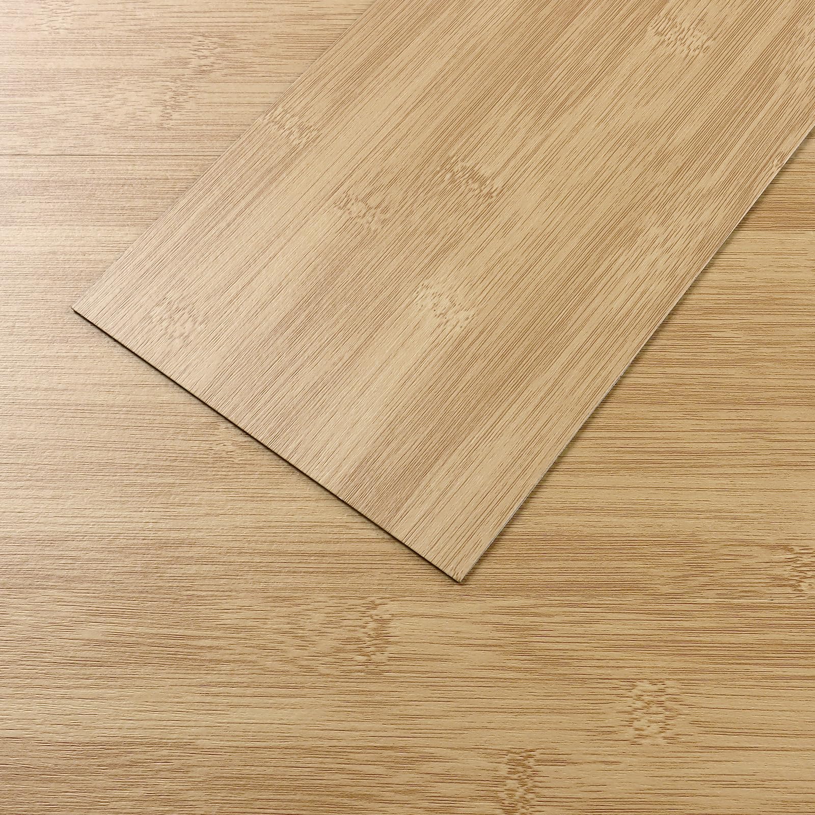 VEELIKE Natural Bamboo Peel and Stick Flooring Waterproof Vinyl Plank Flooring 16-Pack 24 Sq. ft. Peel and Stick Floor Tile Wood Laminate Flooring