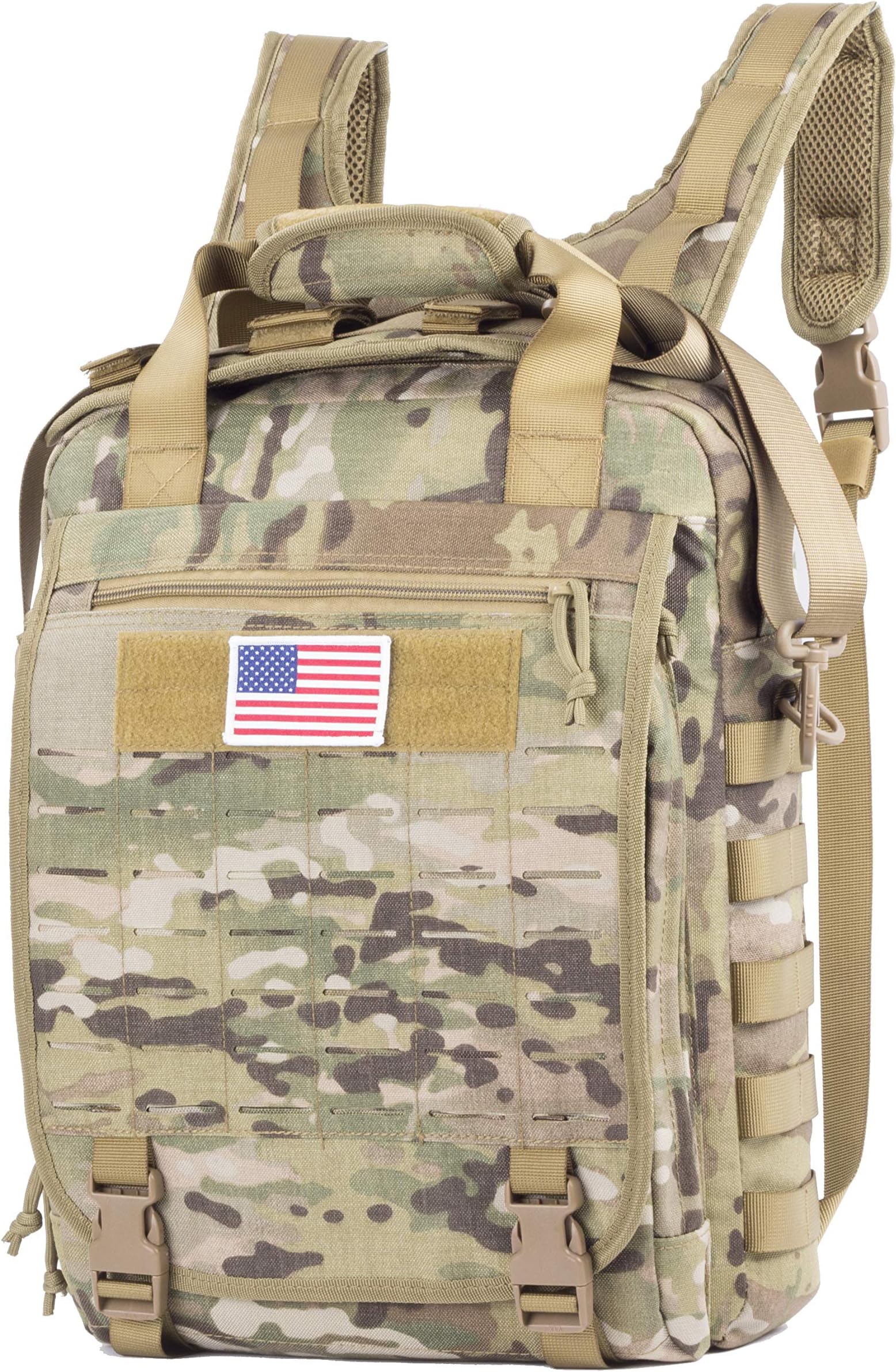 Military Camouflage Laptop Backpack Messenger Bag College School Backpack US Original Fabric (Multicam)