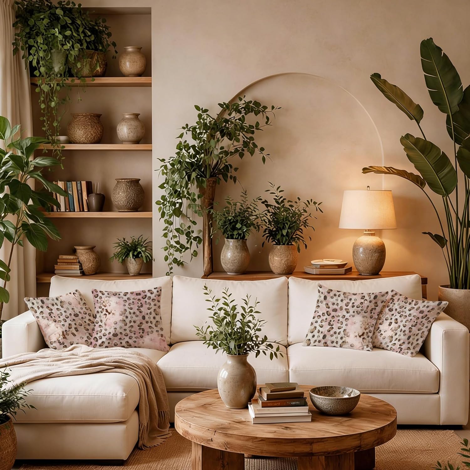 Trendy Leopard Throw Pillow Covers 18x18, Cheetah Print Room Decor, Funky Y2k Textured Blush Pink Leopard Aesthetic Decorative Pillowcases for Girly Bedroom Dorm Apartment Set of 4