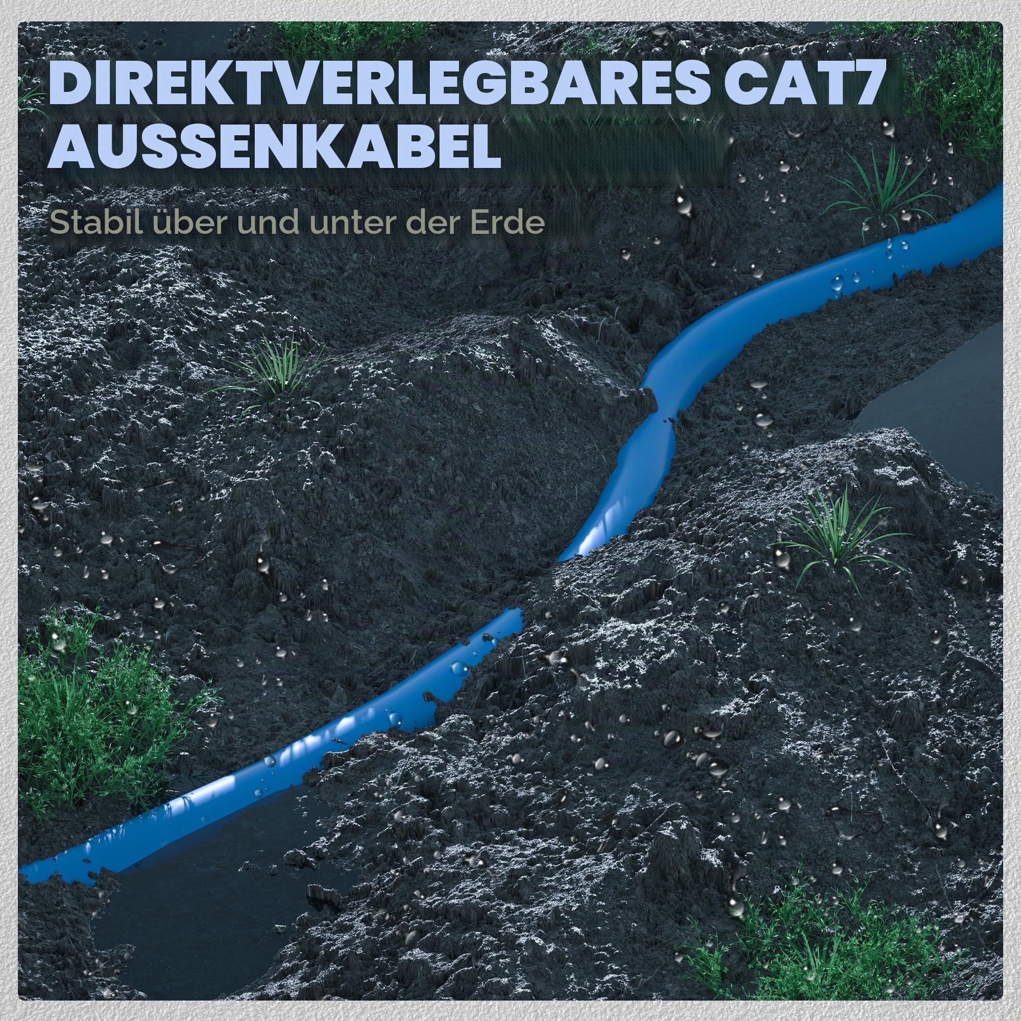 MEIPEK Cat 7 Netzwerkkabel 100 Meter, 10Gbps 600MHz High Speed LAN Kabel | 100m Extra Lang S/FTP Geschirmt RJ45 Ethernet Kabel, 24AWG Hochgeschwindigkeits 10Gigabit Blau Internetkabel für Router PC