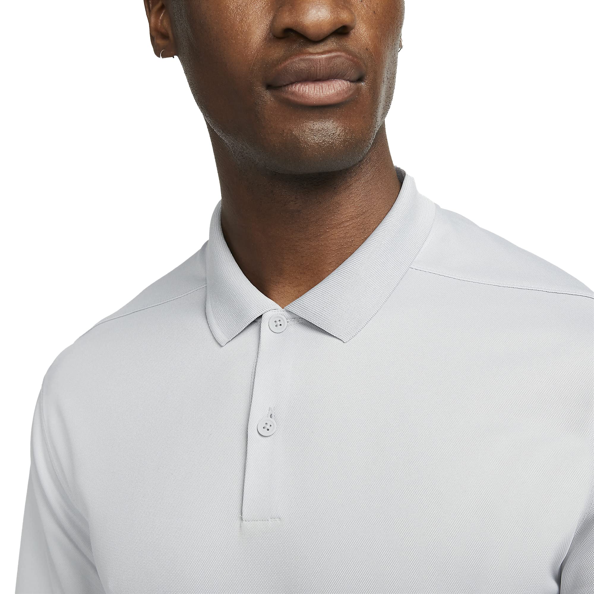 Nike Dry Victory - Polo de Golf para Hombre, Gris Ahumado Claro/Blanco, Small