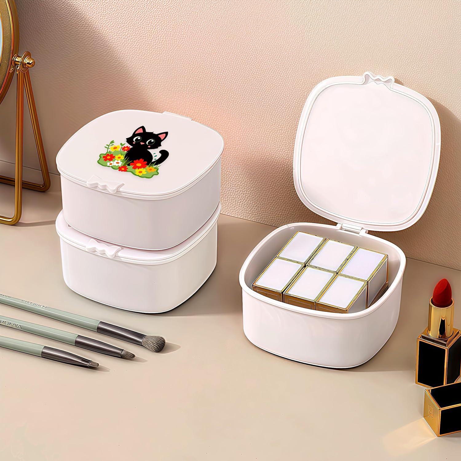 Small Hair Accessories Organizer Box For Girls Kids Teens Women, Hair clips/Ties/bands/pins/barrettes/scrunchies Organizer and Storage! (Cat) - Image 6