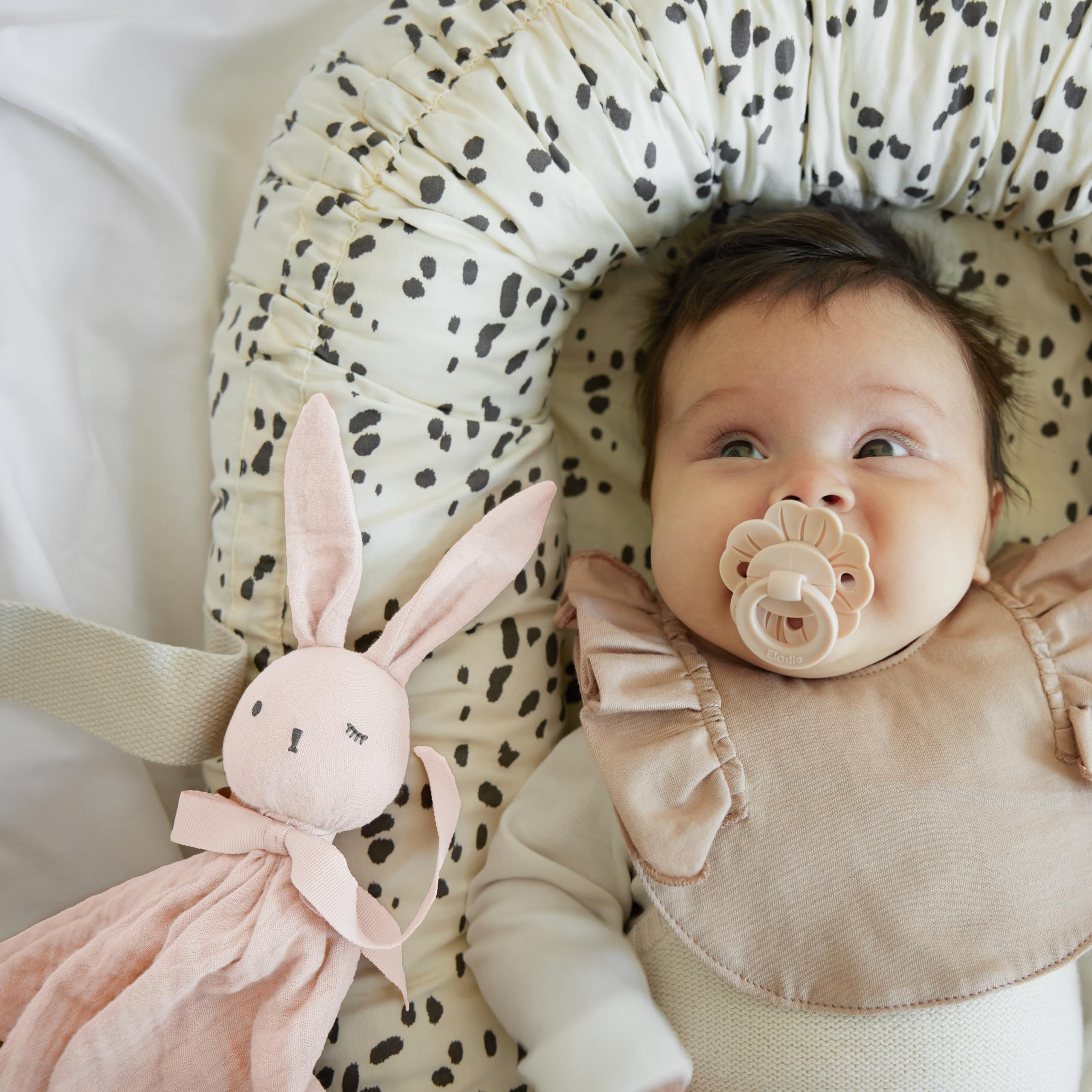 Elodie Details Copertina Doudou Neonato Blinkie – Mussola Cotone Organico Extra Morbido, Certificata Oeko-Tex – Coperta Coccole per Neonati – Regalo Nascita Bambino e Bambina – 0+ Mesi - Mae Pink
