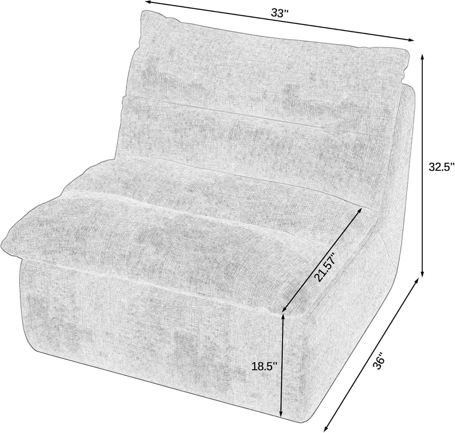 Bean Bag Chair Upholstery Bean Bag Sofa for Adults and Kids, Ultra Soft Lazy Floor Couch Chair with Memory Foam, Indoor Modern Accent Beanbag Chairs for Living Room, Bedroom, Dorm, Office (Orange)