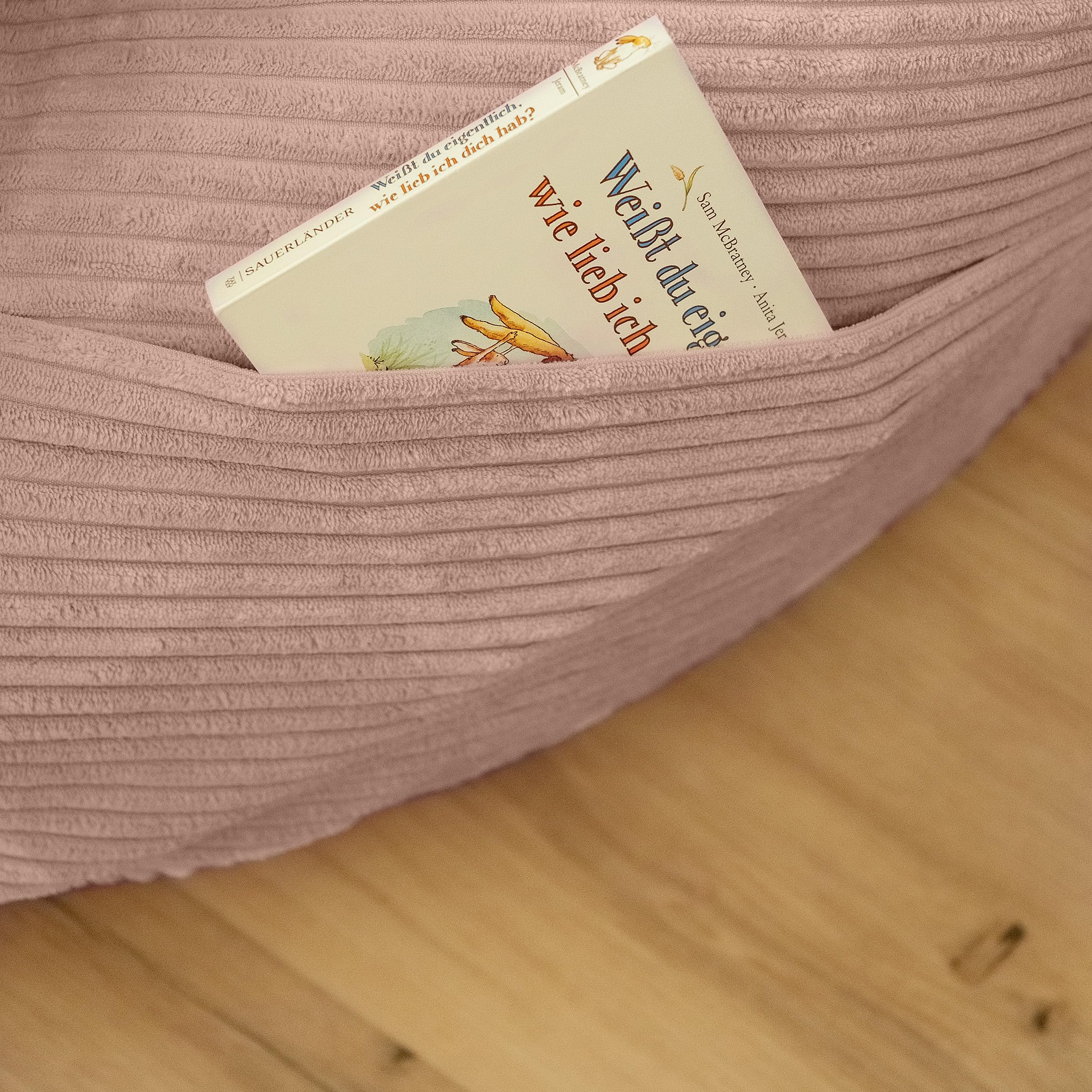 Ehrenkind® Sitzsack XXL aus Cord | Für Körpergrößen von ca. 140–190 cm | Bequem & ergonomisch | Weicher, abziehbarer Cordbezug | Natur