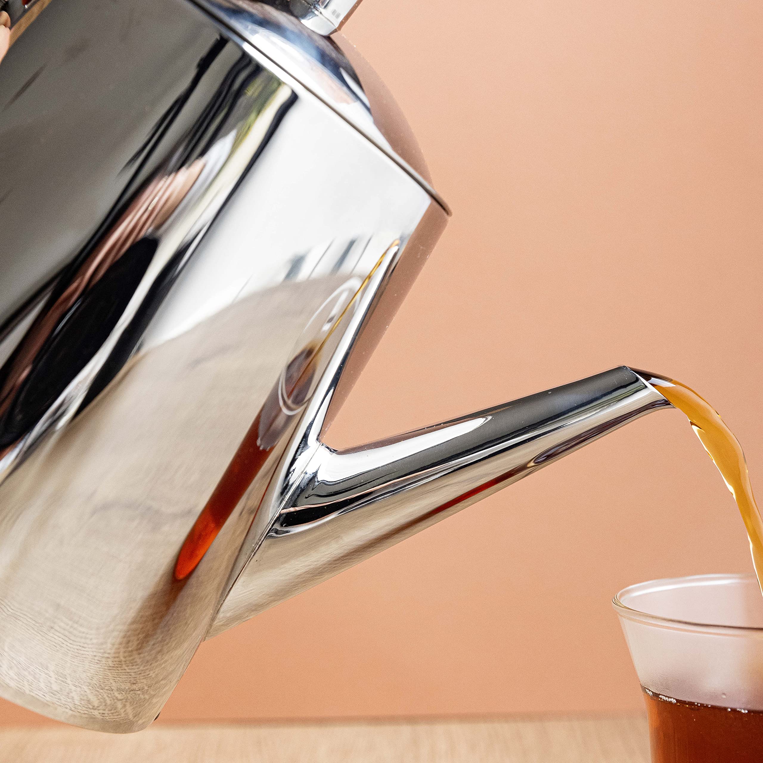 La Cafetière Théière avec infuseur en acier inoxydable 1,5 l, 8 tasses (argent)