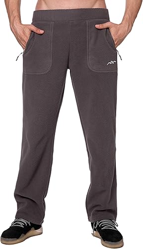 TRAILSIDE SUPPLY CO. Pantalones deportivos térmicos de forro polar para hombre con bolsillos con cremallera