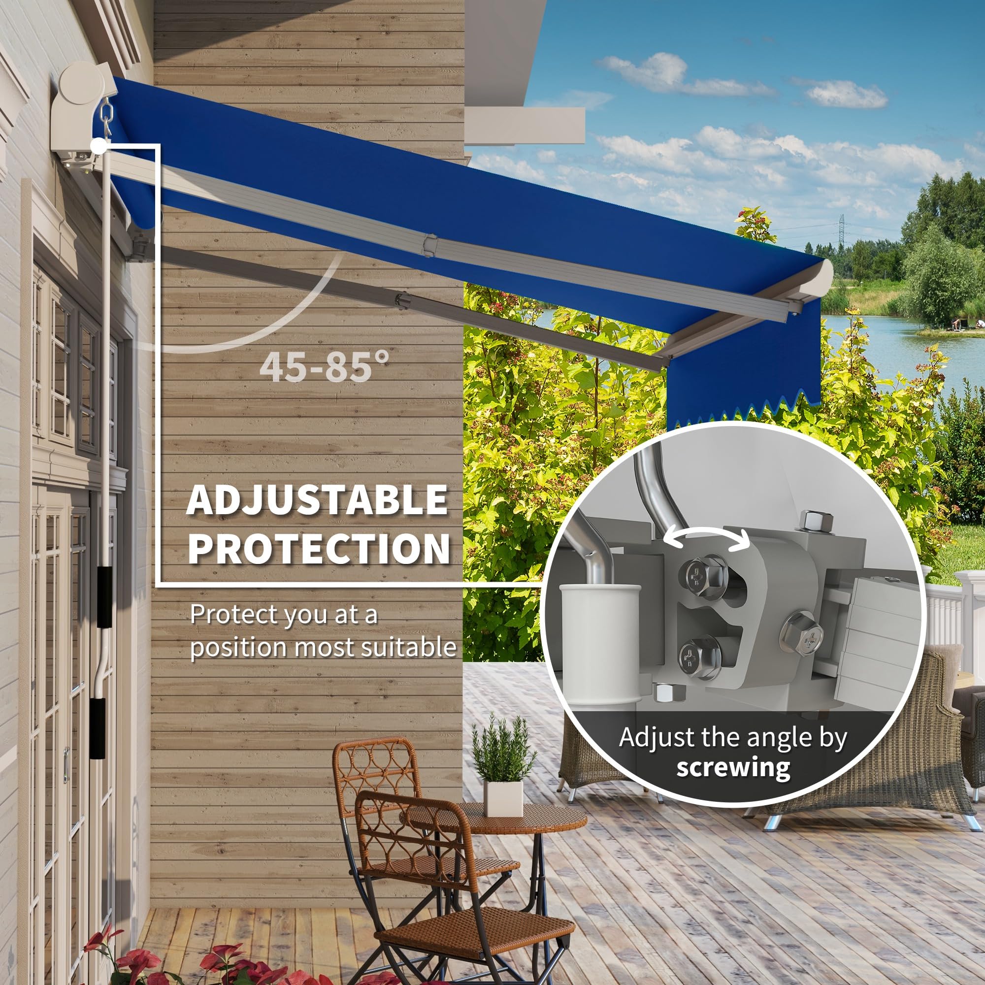 sunnyページ Outsunny 10' x 7' Patio Pergola with Retractable Canopy