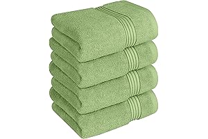 Utopia Towels Sage Bath Wipes: 100% Cotton, Fast-Drying, Soft, Pack of 4