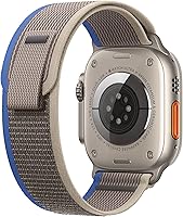 Vista 3 de Apple Watch Ultra [GPS + Celular 49 mm] Caja de titanio con correa de bucle de sendero azul/gris, M/L (renovado)